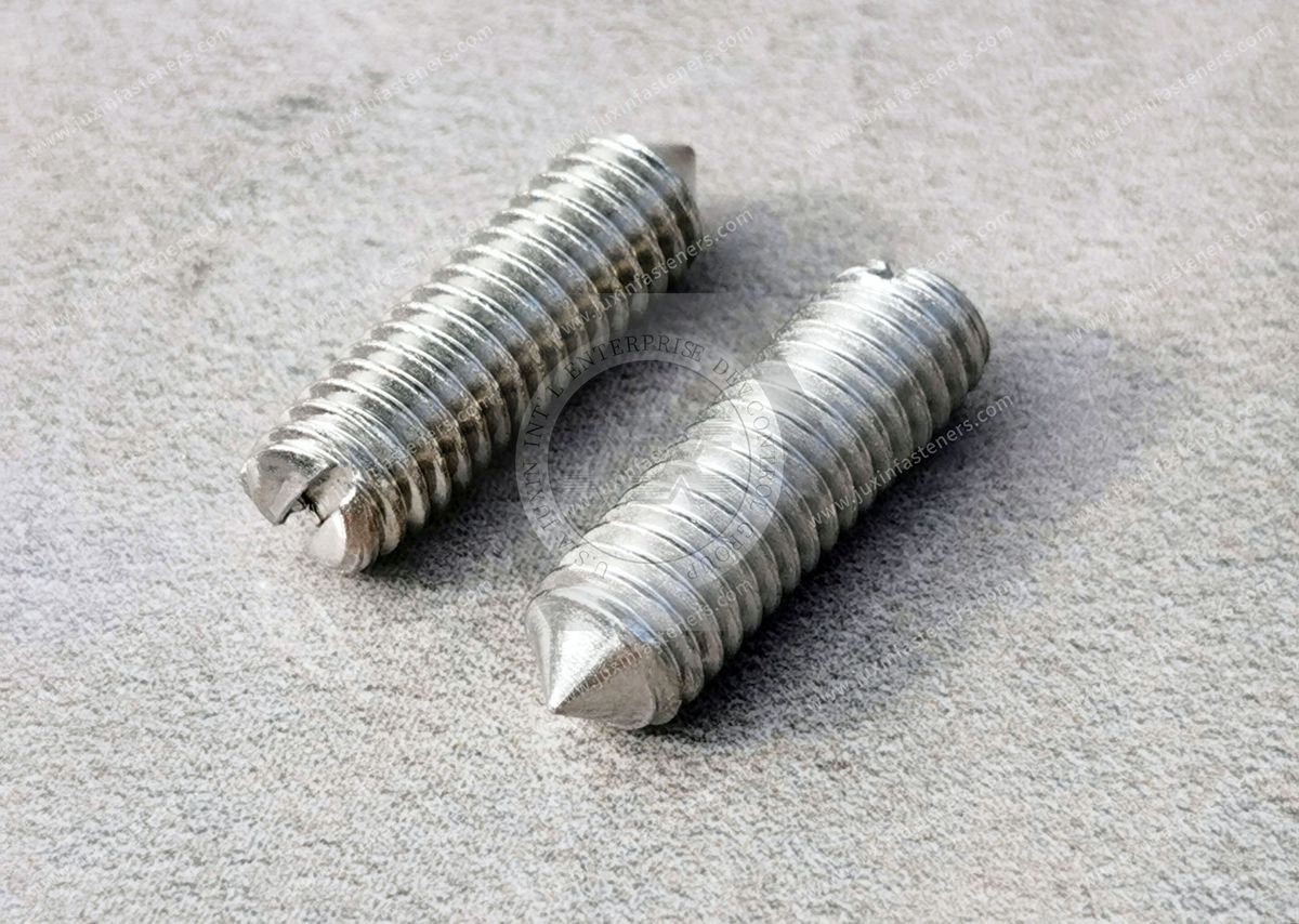 Edelstahl-Schlitzschrauben mit Kegelspitze
