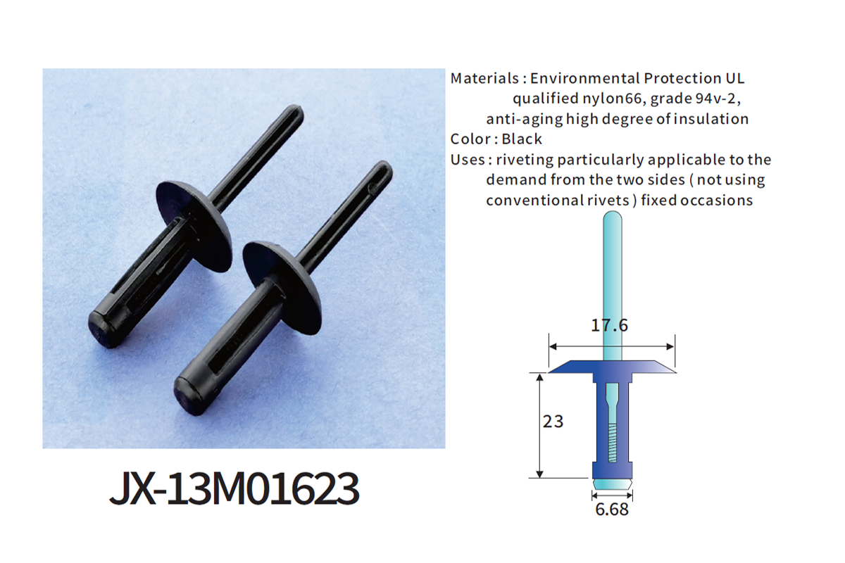 JX-13M01623 Allgemeine Kunststoff-Blindnieten für die Automobilindustrie JX-13M01623 Allgemeine Kunststoff-Blindnieten für die Automobilindustrie