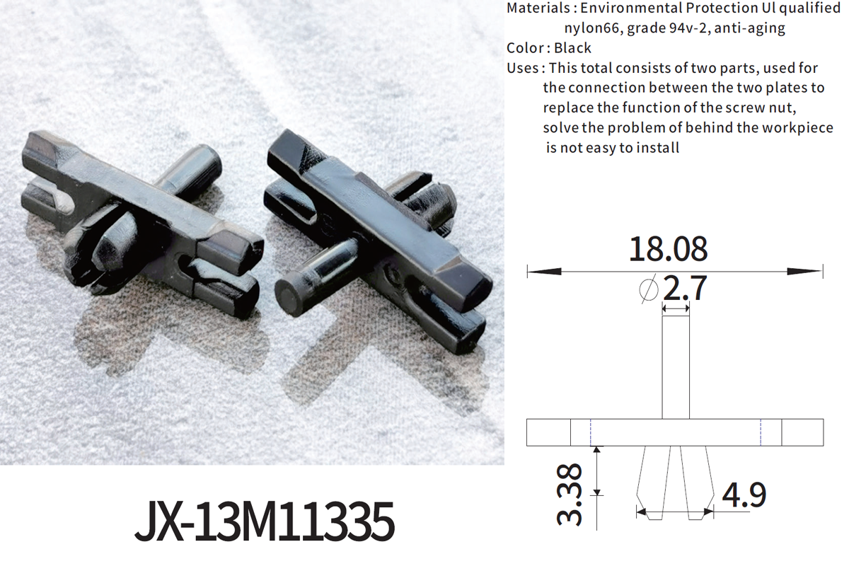 JX-13M11335 Allgemeine Kunststoff-Druckverschlussnieten für die Automobilindustrie