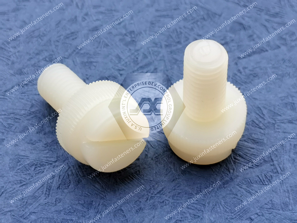 Rändelschrauben mit erhobenem Kopf aus Nylon Rändelschrauben mit erhöhtem Kopf aus Nylon