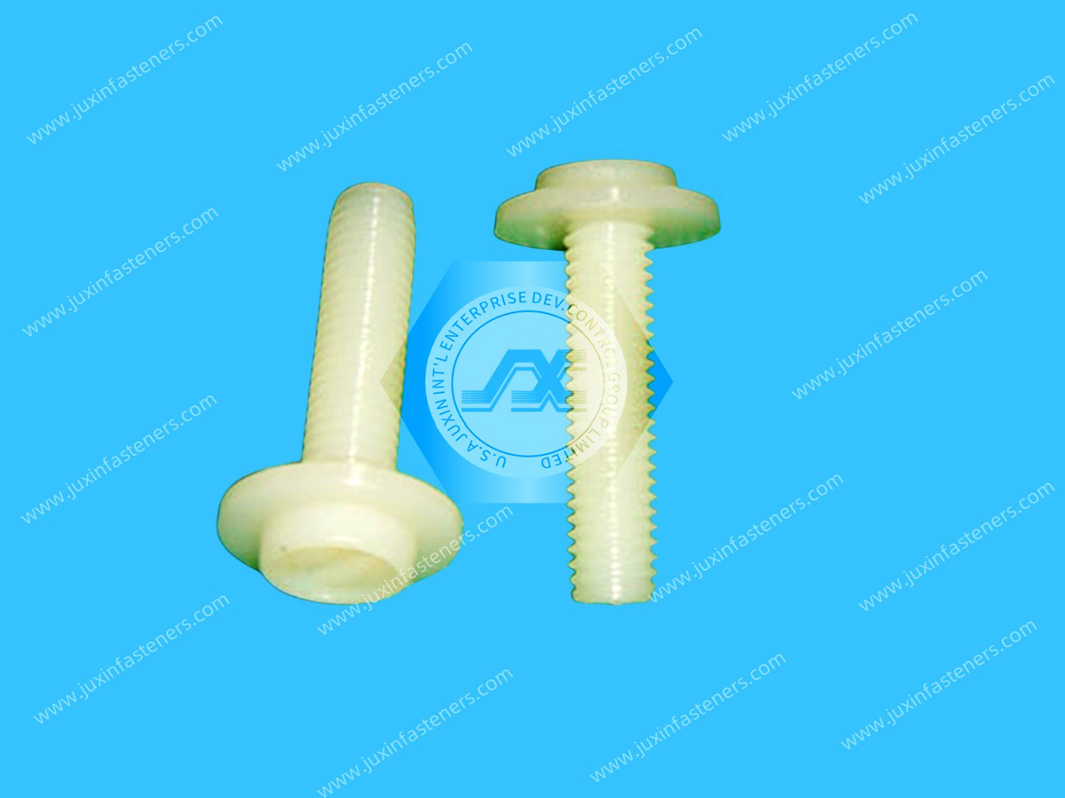 Nylon-Schlitzschraube mit Unterlegscheibe Nylon-Schlitzschraube mit Unterlegscheibe