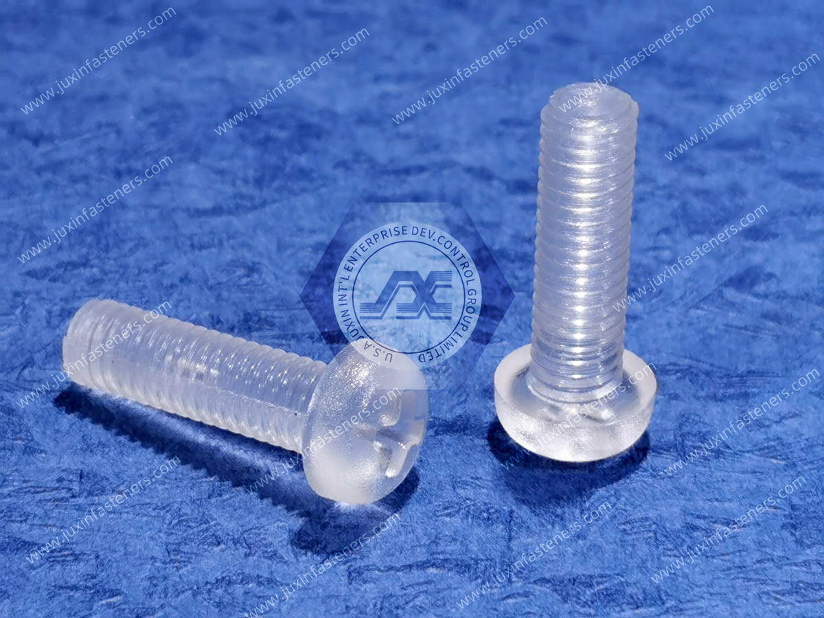Linsenkopf-Kreuzschlitzschrauben aus Polycarbonat Linsenkopf-Kreuzschlitzschrauben aus Polycarbonat