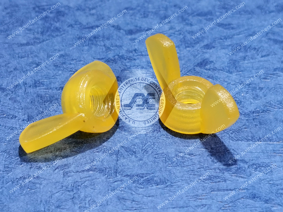 Metrische Flügelmuttern aus gelbem Nylon 66 aus Kunststoff