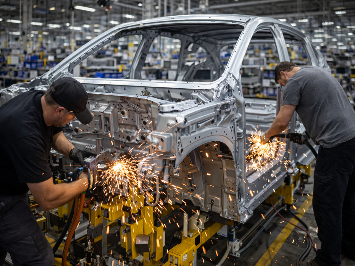 Schweißbolzen mit 3 Vorsprüngen oben auf dem Kopf in der Automobilindustrie