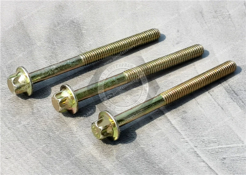 12-Punkt-Schrauben aus legiertem Stahl, Sicherheitsbefestigungen, Oberfl&auml;chenbehandlung, farblich verzinkt, Material: Kohlenstoffstahl, legierter Stahl, Edelstahl SUS304, SUS316, hochfester Stahl