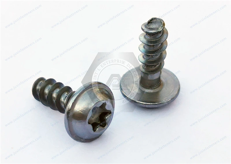 Runder Unterlegscheibenkopf aus legiertem Stahl mit selbstschneidender TORX PLUS-Schraube, PT-Gewinde und gewindeformenden Stahlschrauben f&uuml;r d&uuml;nnen Kunststoff, Oberfl&auml;chenbehandlung, Beschichtung, Umweltschutz, ROHS-Zink-Nickel-Legierung