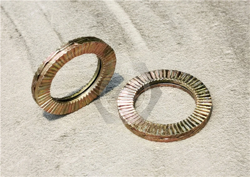 Keilsicherungsscheiben aus Federstahl und selbstsichernde Doppelfaltscheibe (Stahl/Edelstahl)