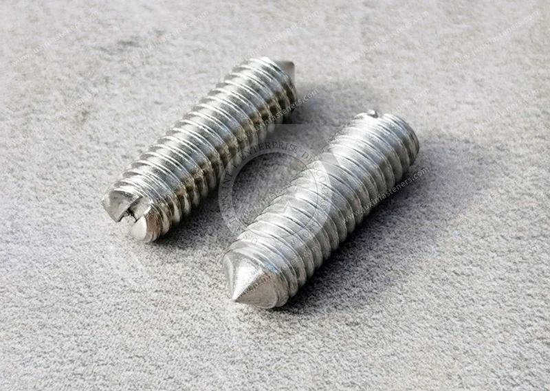 Edelstahl-Schlitzschrauben mit Kegelspitze