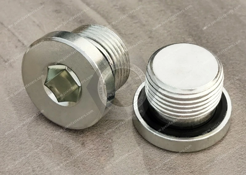 Schraubstopfen mit Innenantrieb DIN 908 aus Kohlenstoffstahl mit Kragen &ndash; zylindrisches Gewinde