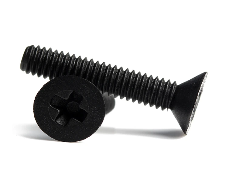 Schwarze Nylon-Phillips-Flachkopfschrauben