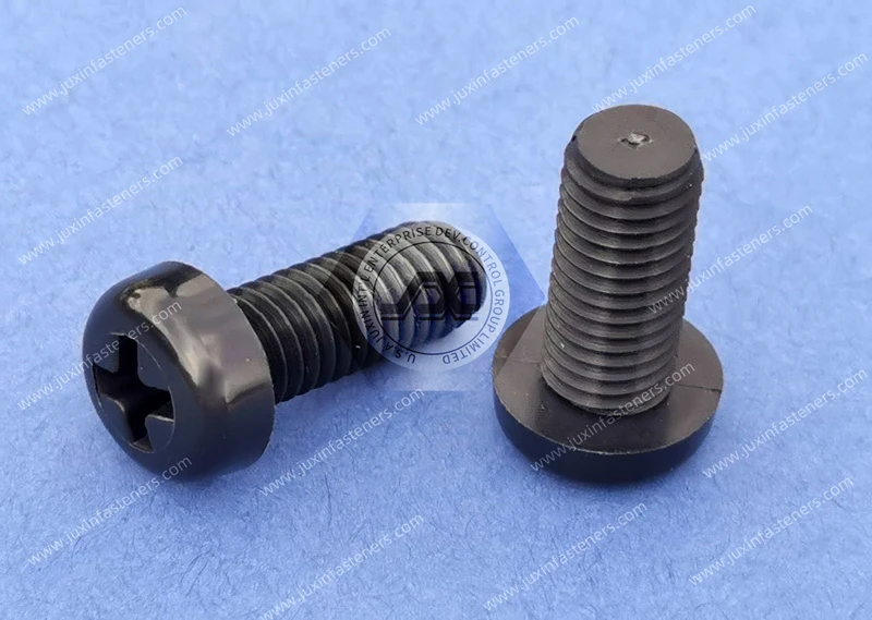 Schwarze Nylon-Flachkopf-Kreuzschlitzschrauben