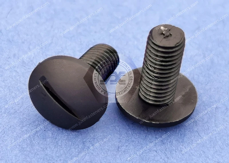 Schwarze Nylon-Flachkopf-Schlitzschrauben