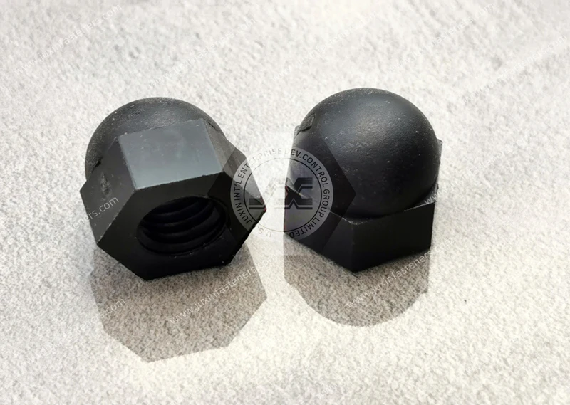 Metrische Hutmuttern aus schwarzem Nylon aus Kunststoff