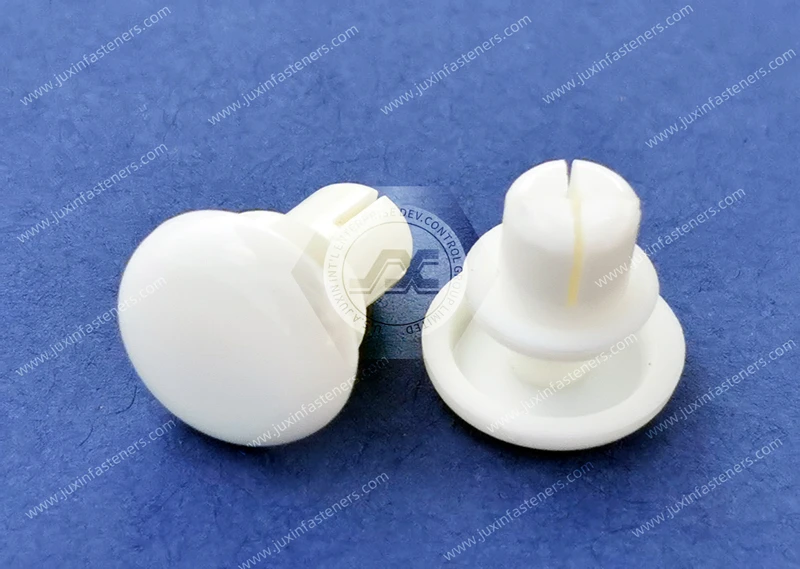 Kunststoff-Schnappnieten aus wei&szlig;em Nylon66, R-Nieten