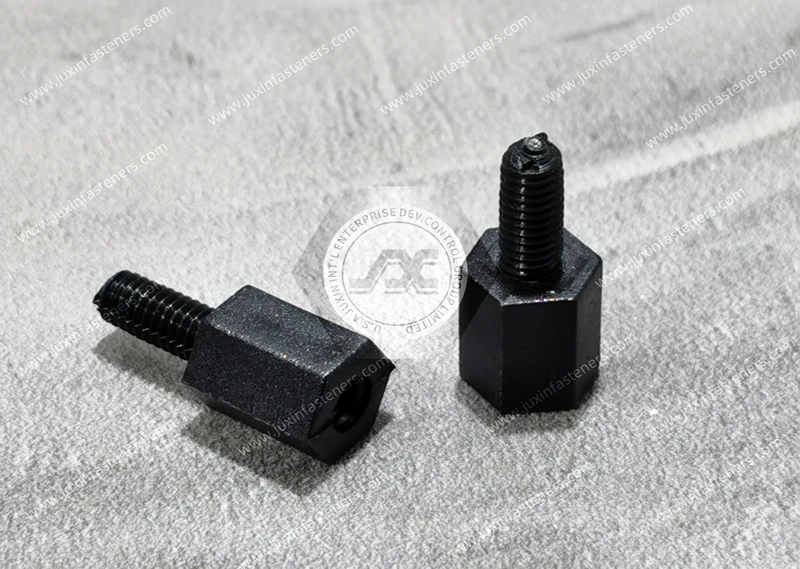 Schwarzer Nylon-Stecker-Buchse-Abstandshalter mit Zollgewinde